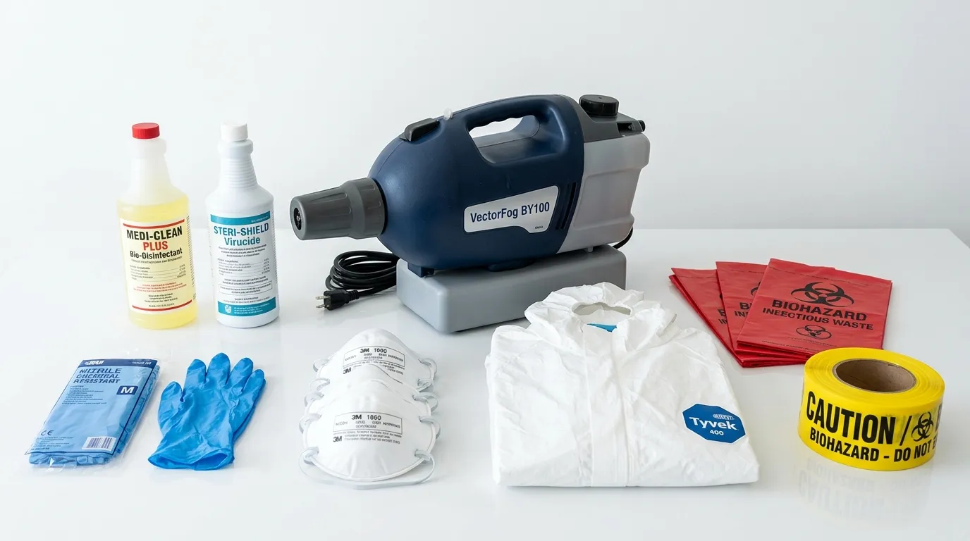 Professional biohazard remediation crew working in Warrenville