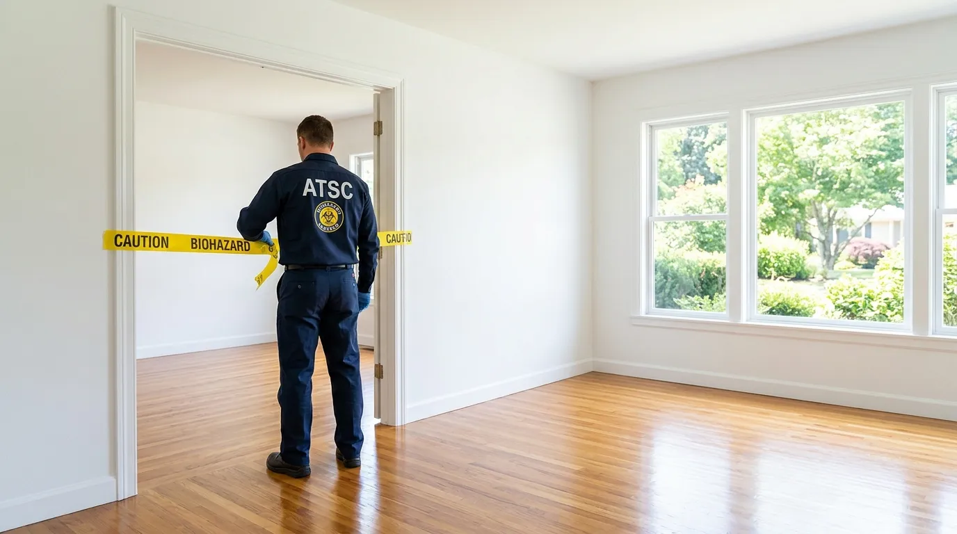 Certified biohazard cleanup crew performing Trauma Scene Cleanup in Warrenville